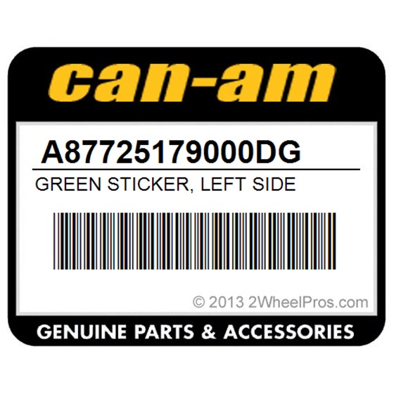 Can-Am A87725179000DG Green Sticker, Left Side