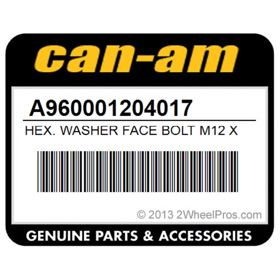 Can-Am A960001204017 Hex. Washer Face Bolt M12 X 40