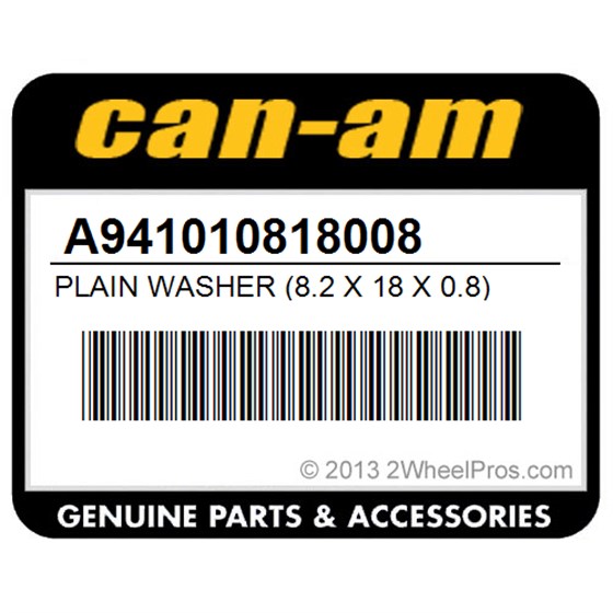 Can-Am A941010818008 Plain Washer (8.2 X 18 X 0.8)