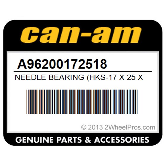 Can-Am A96200172518 Needle Bearing (Hks-17 X 25 X 18)