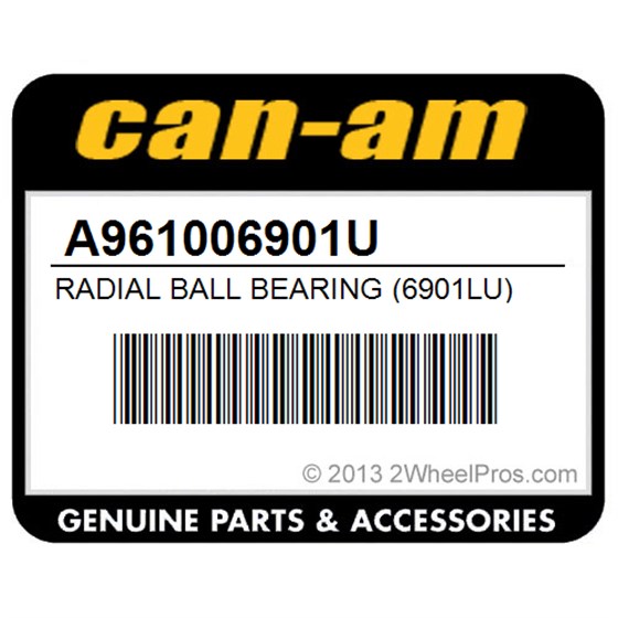 Can-Am A961006901U Radial Ball Bearing (6901Lu)