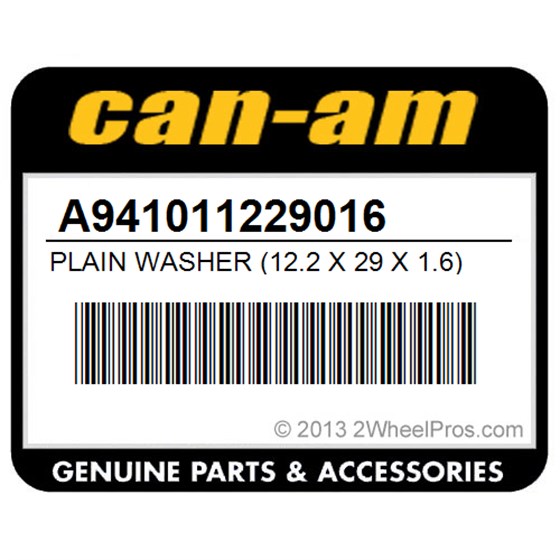 Can-Am A941011229016 Plain Washer (12.2 X 29 X 1.6)