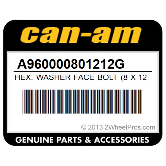 Can-Am A960000801212G Hex. Washer Face Bolt (8 X 12)