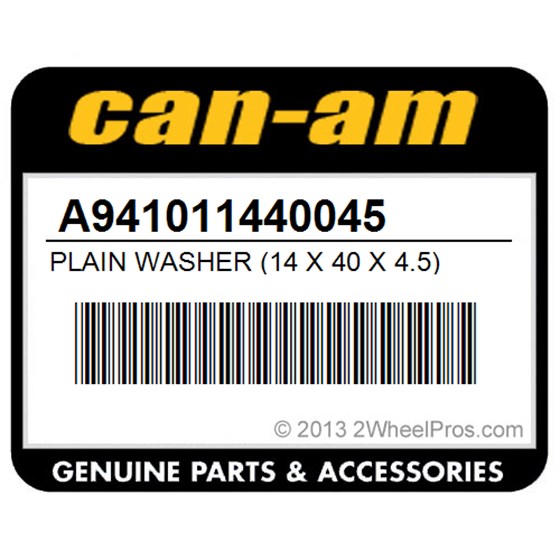 Can-Am A941011440045 Plain Washer (14 X 40 X 4.5)