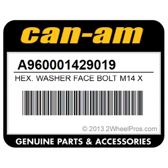 Can-Am A960001429019 Hex. Washer Face Bolt M14 X 290