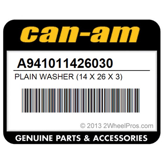 Can-Am A941011426030 Plain Washer (14 X 26 X 3)