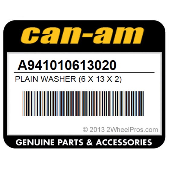 Can-Am A941010613020 Plain Washer (6 X 13 X 2)