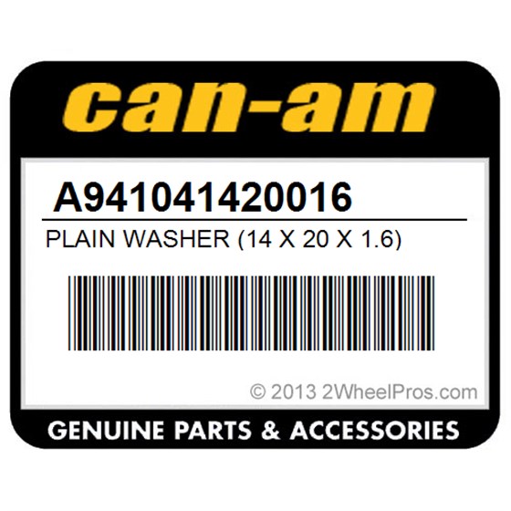 Can-Am A941041420016 Plain Washer (14 X 20 X 1.6)