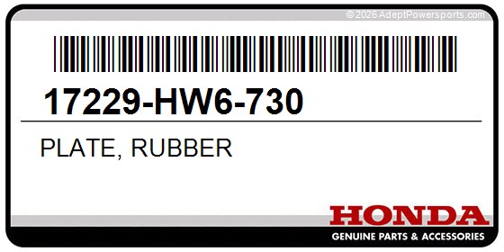 Honda 17229-HW6-730 Plate, Rubber