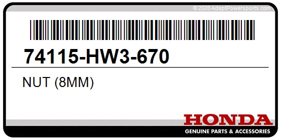Honda 74115-HW3-670 Nut (8Mm)