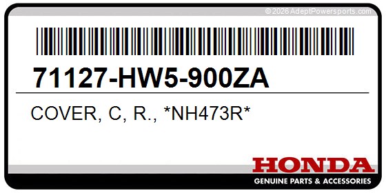 Honda 71127-HW5-900ZA Cover, C, R., *Nh473r*