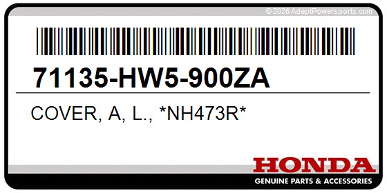 Honda 71135-HW5-900ZA Cover, A, L., *Nh473r*