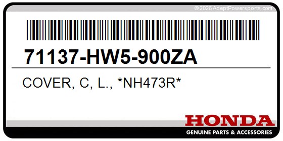Honda 71137-HW5-900ZA Cover, C, L., *Nh473r*
