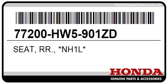 Honda 77200-HW5-901ZD Seat, Rr., *Nh1l*