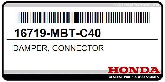 Honda 16719-MBT-C40 Damper, Connector