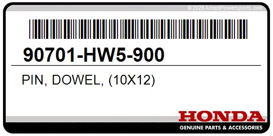 Honda 90701-HW5-900 Pin, Dowel, (10X12)