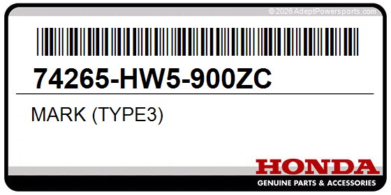 Honda 74265-HW5-900ZC Mark (Type3)