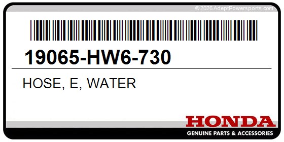 Honda 19065-HW6-730 Hose, E, Water