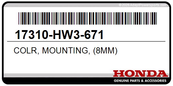 Honda 17310-HW3-671 Colr, Mounting, (8Mm)
