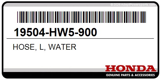Honda 19504-HW5-900 Hose, L, Water