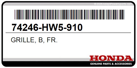 Honda 74246-HW5-910 Grille, B, Fr.