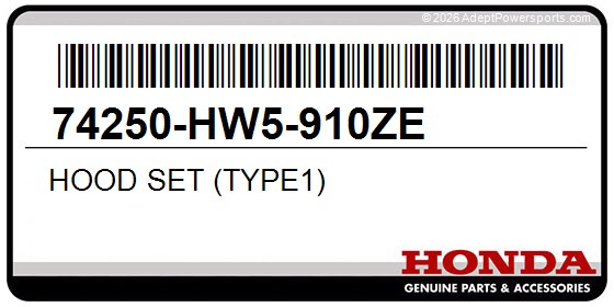 Honda 74250-HW5-910ZE Hood Set (Type1)