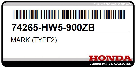 Honda 74265-HW5-900ZB Mark (Type2)