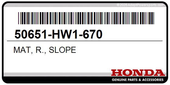 Honda 50651-HW1-670 Mat, R., Slope