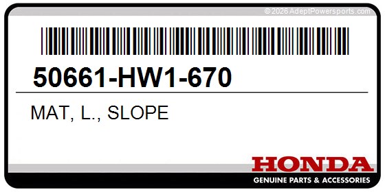 Honda 50661-HW1-670 Mat, L., Slope