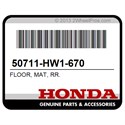 Honda 50711-HW1-670 Floor, Mat, Rr.