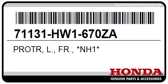 Honda 71131-HW1-670ZA Protr, L., Fr., *Nh1*