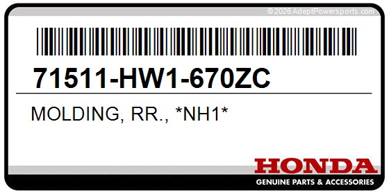 Honda 71511-HW1-670ZC Molding, Rr., *Nh1*