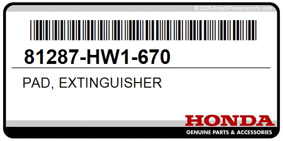 Honda 81287-HW1-670 Pad, Extinguisher