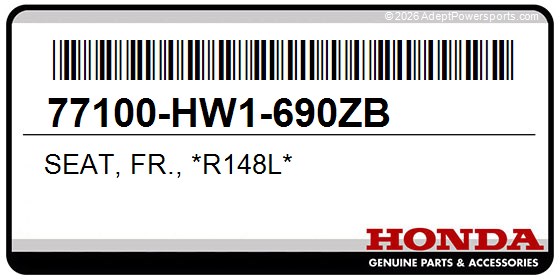 Honda 77100-HW1-690ZB Seat, Fr., *R148l*