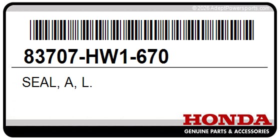 Honda 83707-HW1-670 Seal, A, L.