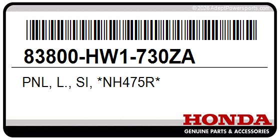 Honda 83800-HW1-730ZA Pnl, L., Si, *Nh475r*