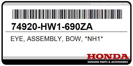 Honda 74920-HW1-690ZA Eye, Assembly, Bow, *Nh1*