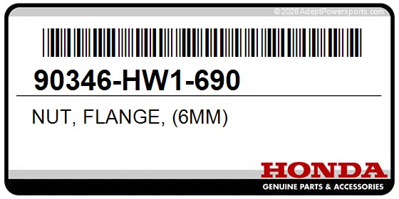 Honda 90346-HW1-690 Nut, Flange, (6Mm)