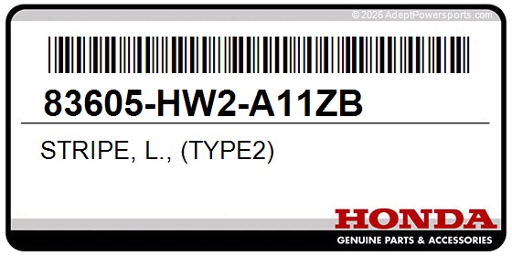 Honda 83605-HW2-A11ZB Stripe, L., (Type2)