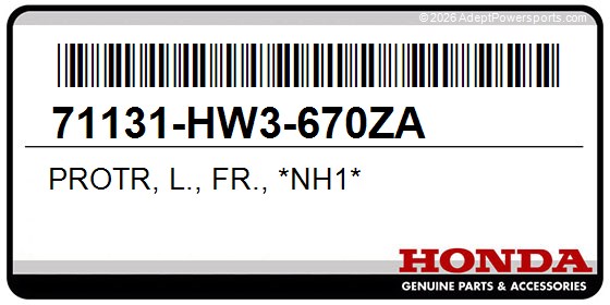 Honda 71131-HW3-670ZA Protr, L., Fr., *Nh1*