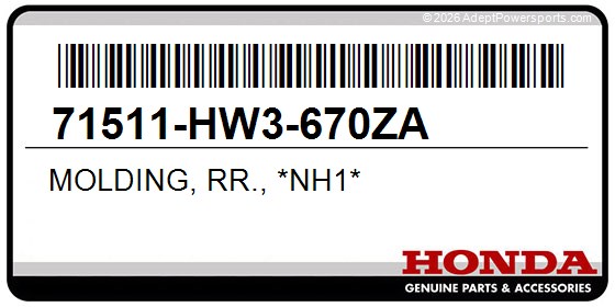 Honda 71511-HW3-670ZA Molding, Rr., *Nh1*