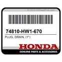 Honda 74810-HW1-670 Plug, Drain, (1")