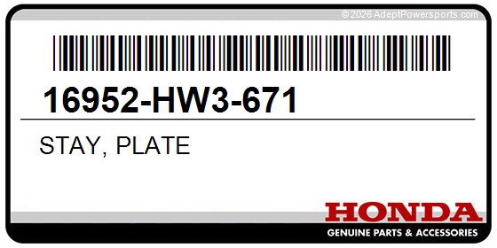 Honda 16952-HW3-671 Stay, Plate