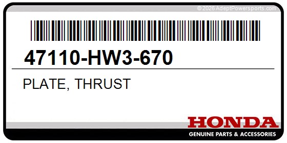 Honda 47110-HW3-670 Plate, Thrust
