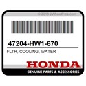 Honda 47204-HW1-670 Fltr, Cooling, Water