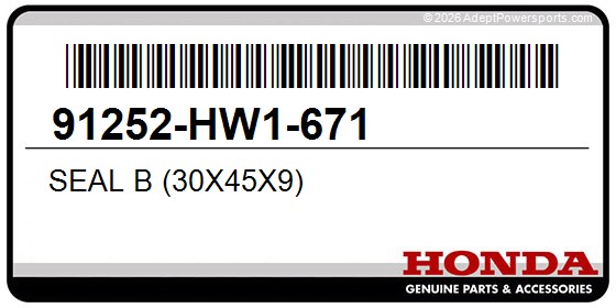 Honda 91252-HW1-671 Seal B (30X45x9)