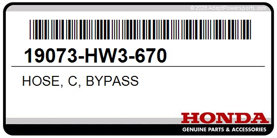 Honda 19073-HW3-670 Hose, C, Bypass