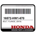 Honda 16572-HW1-670 Bolt, Flange, (5X18)
