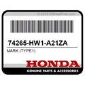 Honda 74265-HW1-A21ZA Mark (Type1)
