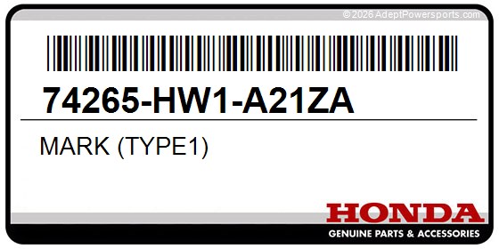 Honda 74265-HW1-A21ZA Mark (Type1)